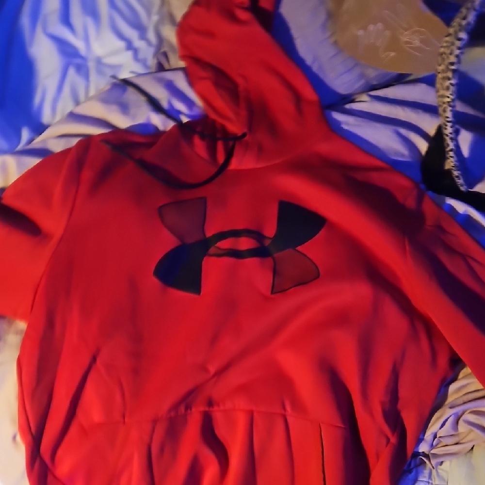 Under Armour Scarlet Hoodie with Black Logo